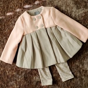 Tahari Baby fleece peacoat & legging pants